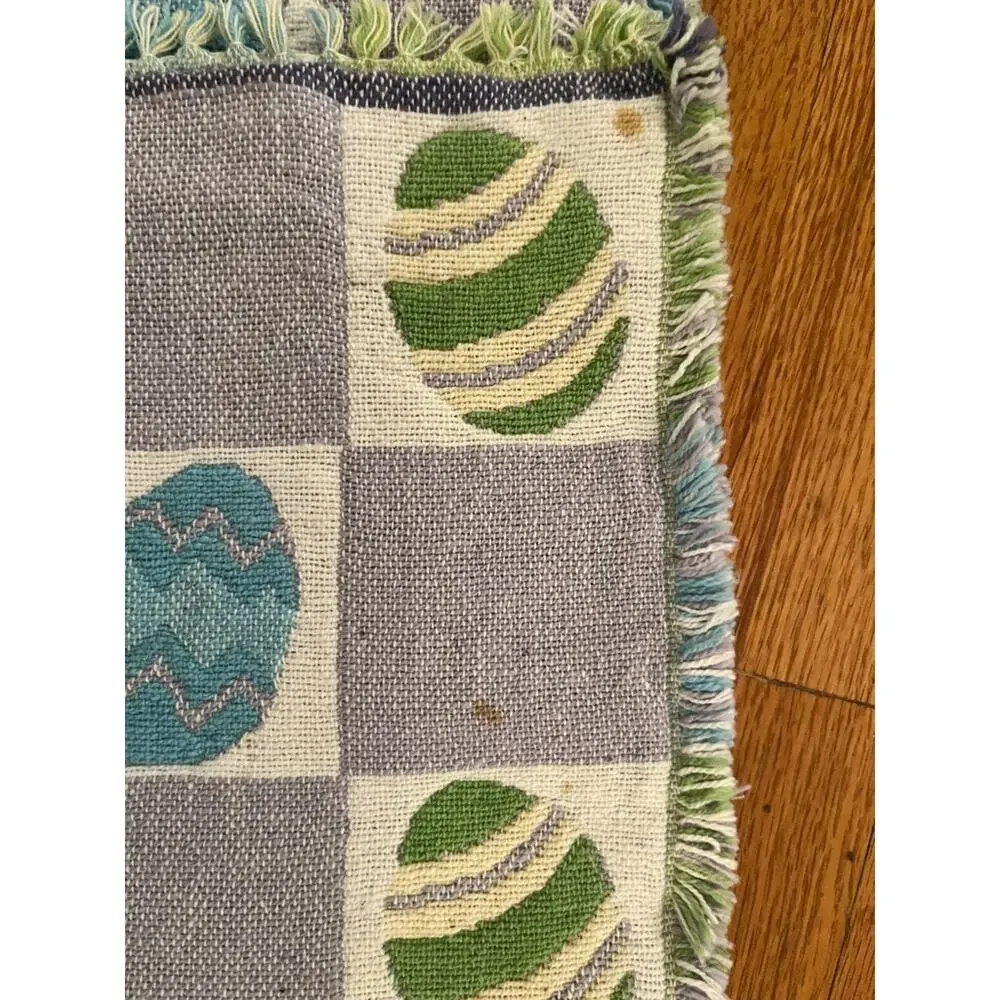 Vintage Lillian Vernon 9-Piece Woven Easter Table Linen Set - Runner, Mats & Nap